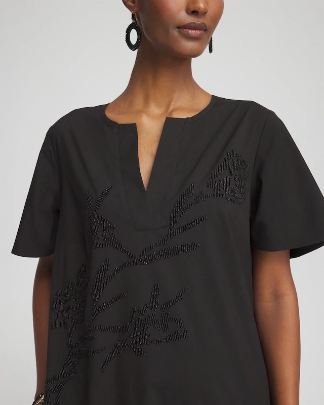 Poplin Embellished Dress - image 4